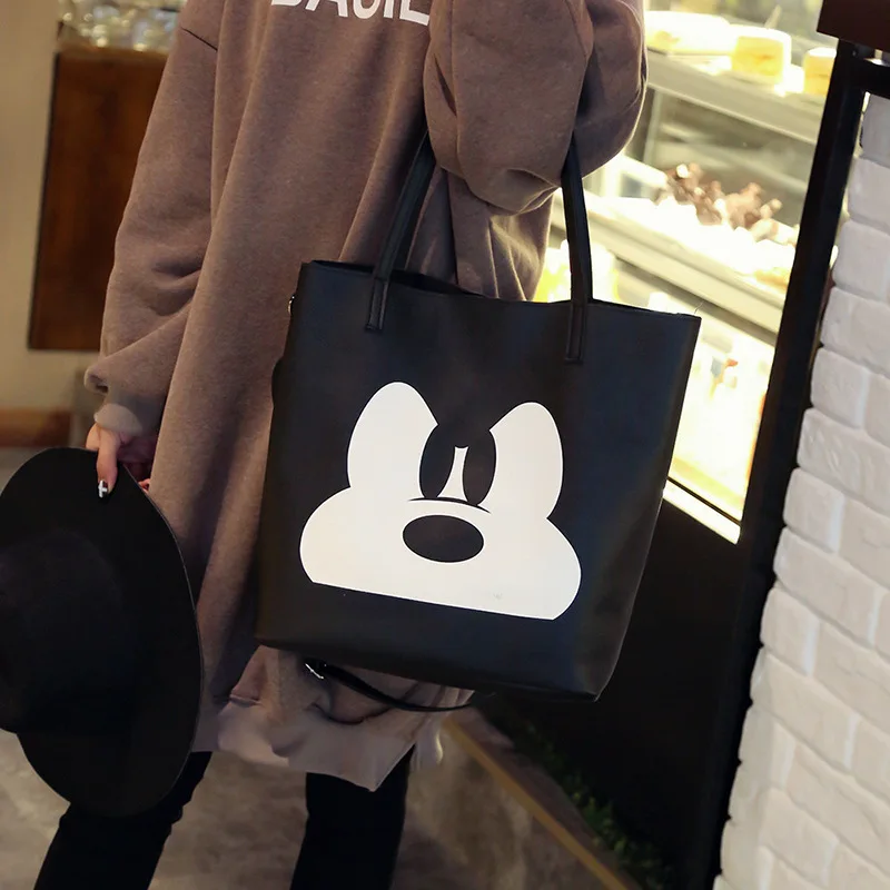 New Disney Mickey Mouse Women handbag Minnie Shoulder Diagonal Bag Casual Fashion Girl PU Bag Birthday Gifts