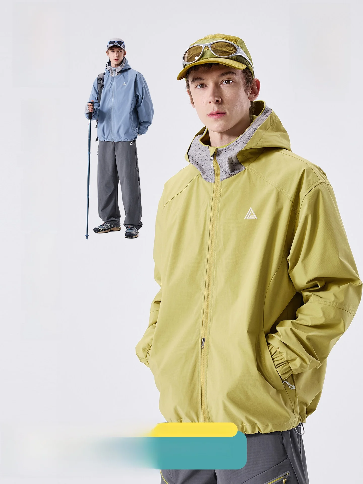 LAZY DAY TFLON Men's Outdoor Waterproof Jacket Durable Workwear Hiking Coat Long Sleeve Zipper Closure Short Length
