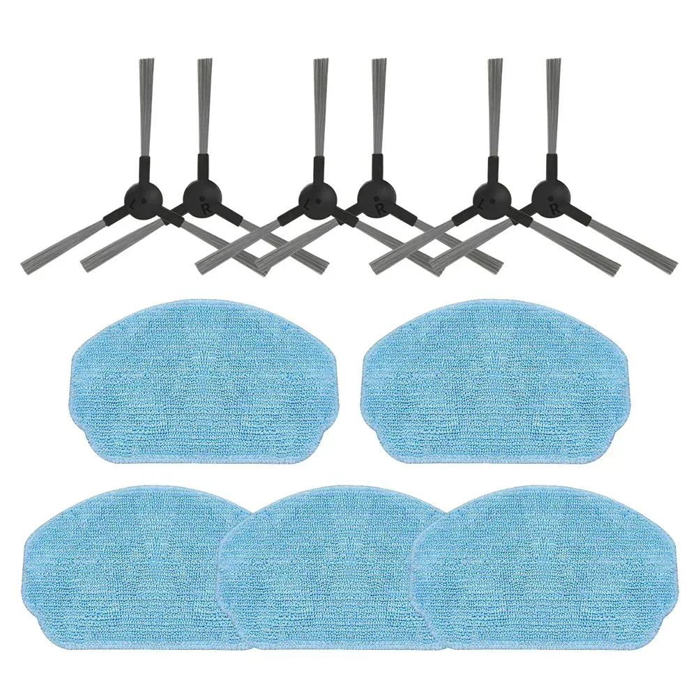 

Vacuum Cleaner Side Brush Mop Kit 11Pcs/Set ABS+Nylon+Cloth Accessories Black + Blue Easy To Install Parts Home