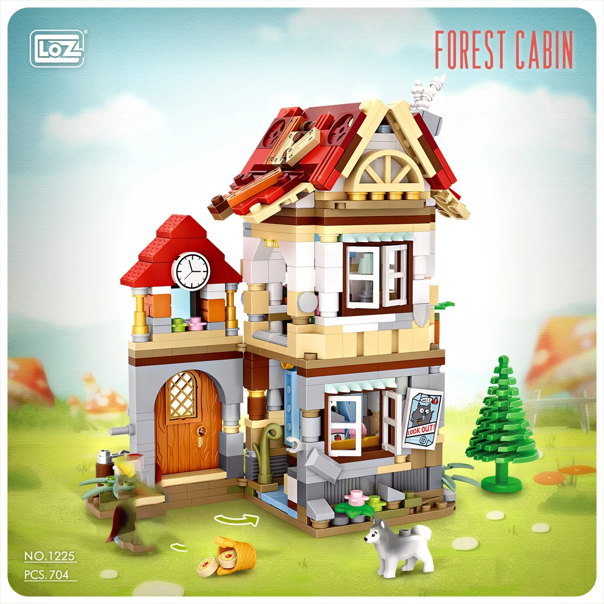 Jouet de blocs de construction de cabane de forêt de conte nickel é de LOZ-1225, cabane en bois, modèle de maison naine, kit d'assemblage, enfance pour enfants