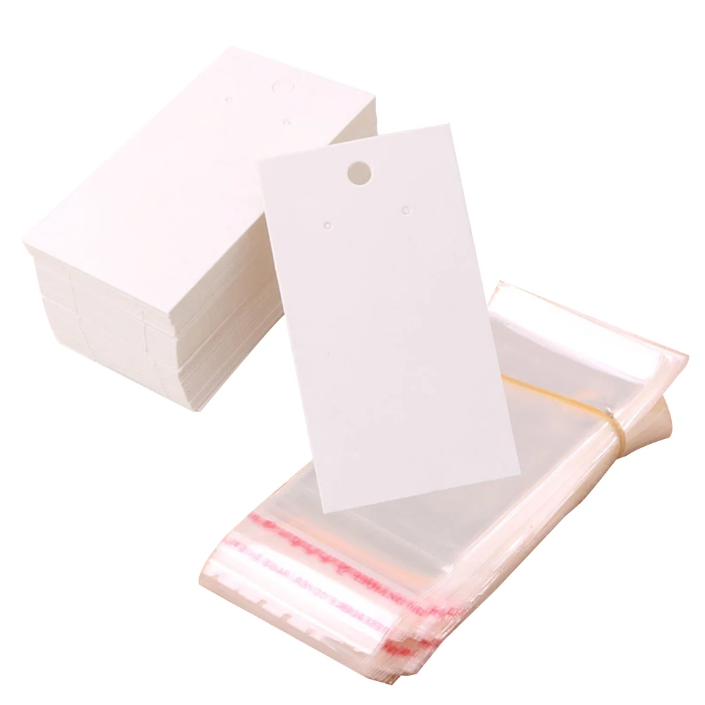 

400Pcs Earring Cards Self Adhesive Bags Jewelry Display Holder Ear Packaging Cards for