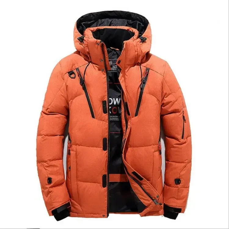 

Men's White Duck Down Jacket Warm Hooded Thick Puffer Jacket Coat Male Casual High Quality Overcoat Thermal Winter Parka Men