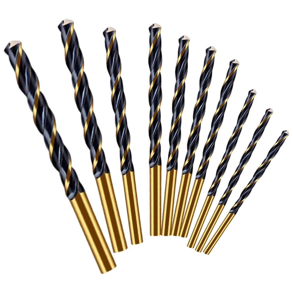 10pcs 1-10mm HSS Straight Handle Cobalt Drill Bit Straight Shank For Metal Wood Hole Cutter Drilling Power Tools Accessories