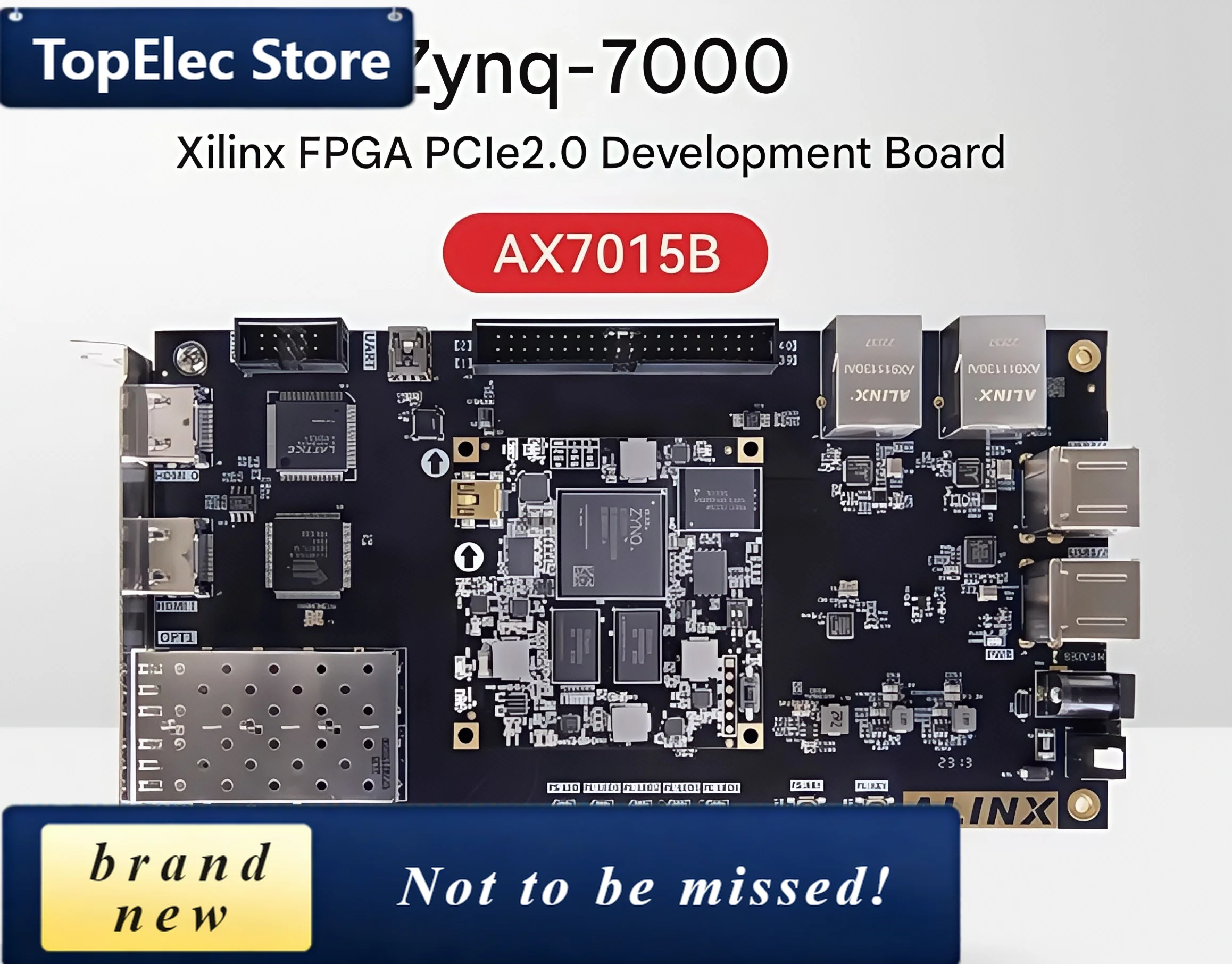 TopElec ALINX AX7015B Black Gold FPGA Development Board xilinx zynq7015 ARM PCIE HDMI Video Image Fiber