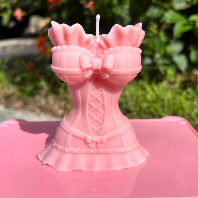Skirt Set Corset Mold Dress Mold Silcone Candle Mold Short Sexy Dress Set Hanmade Soap DIY Silicone Mould