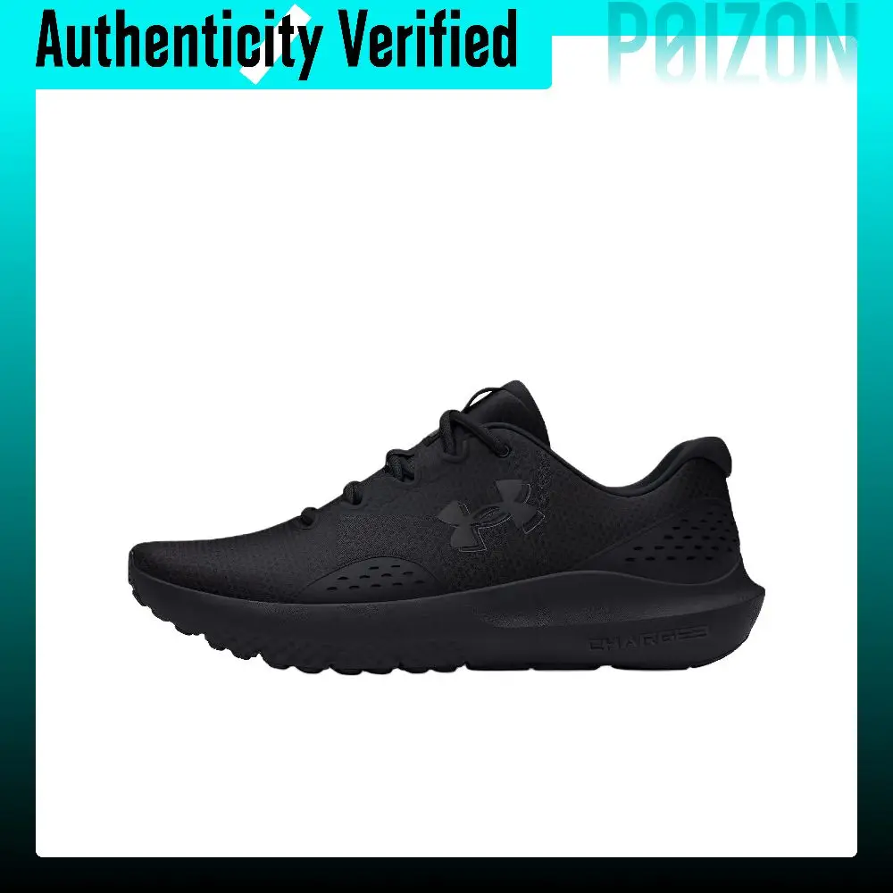Under Armour Charged Surge 4 Mesh Low top Casual Training City Commuting Running Shoes Men's Black 3027000-002