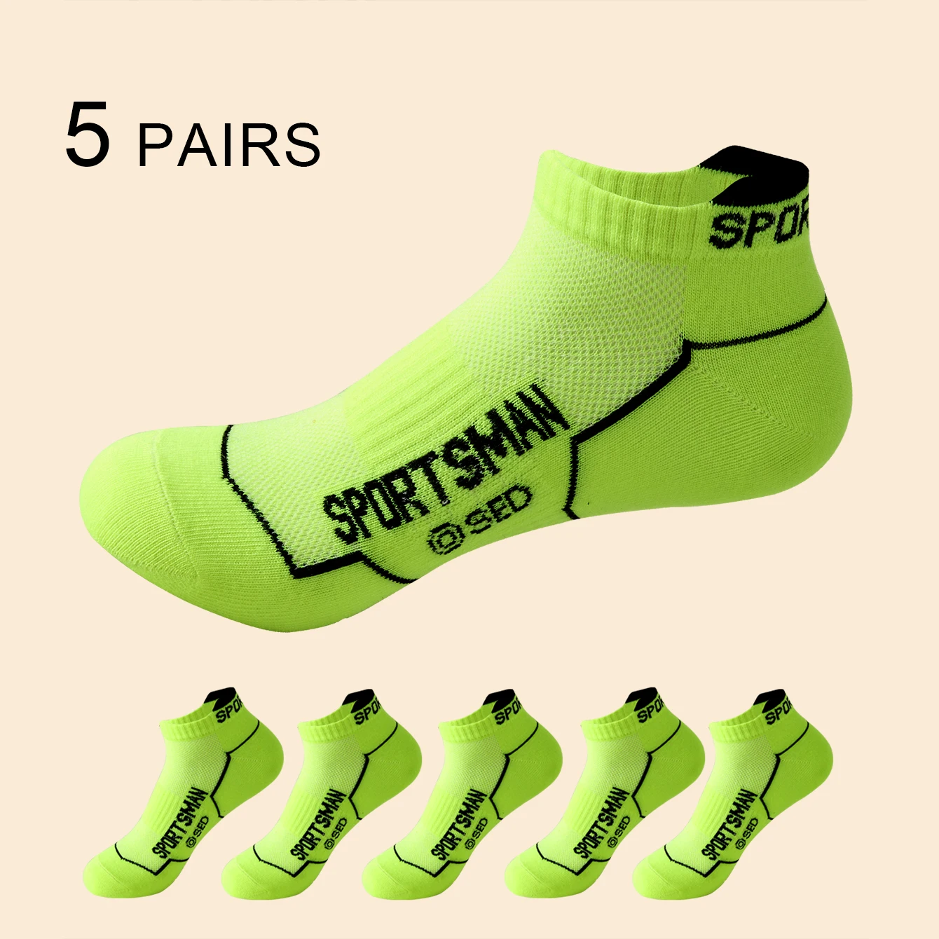 5 أزواج عالية الجودة الرجال الصيف الكاحل الجوارب امتصاص العرق مزيل الروائح الرجال عادية الجري الرياضة رقيقة الجوارب القصيرة للرجل 39-44