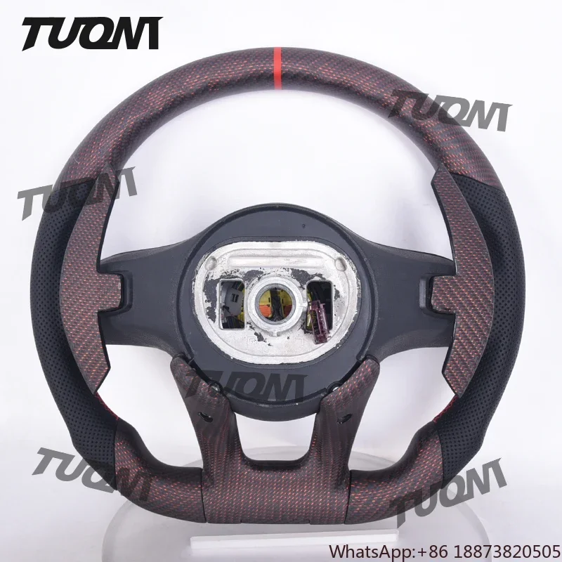 عجلة قيادة جلدية من ألياف الكربون مزورة مخصصة مناسبة لمرسيدس بنز W205 W204 A45 CLE GLC