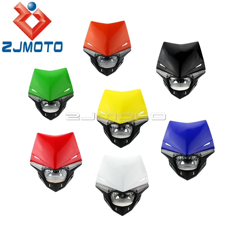 Motocross Headlight Headlamp H4 35/35W Dirt Bike Off Road Headlight Fairing For Yamaha WR250 WR450 XT660 TTR WR YZ 125 250