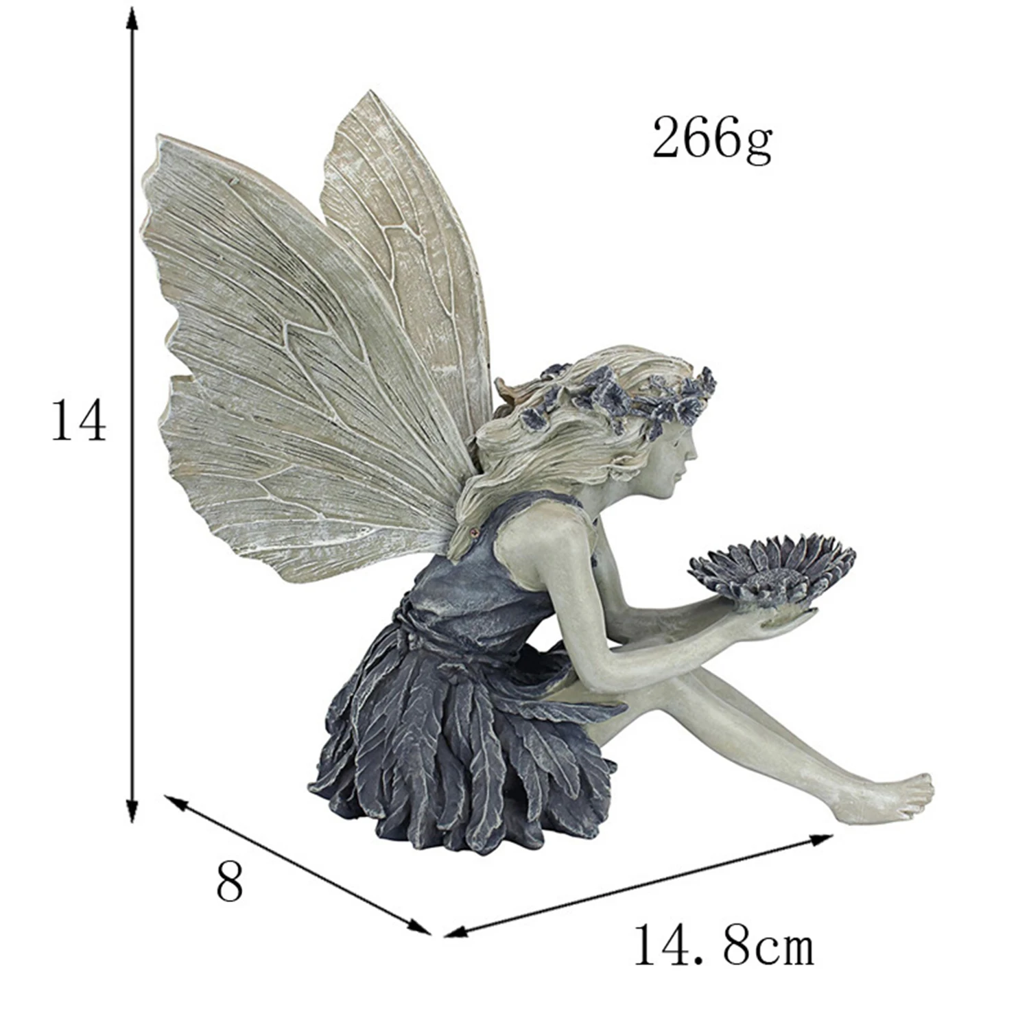Outdoor Garden Fairy Statue Ornaments Angel Sculpture Realistic Statue Decoration Craft Landscape Courtyard Decoration Resin Cra