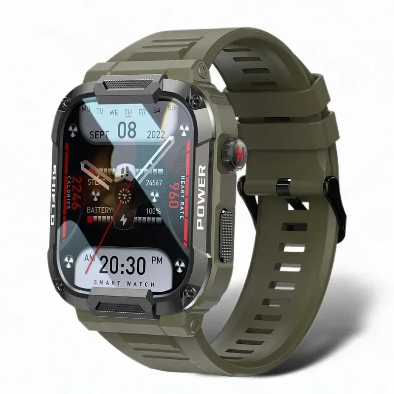 

2025 Men's Tough Military Smart Watch - AI Voice for Smart Control, Bluetooth Call on The Go, Advanced Health Monitoring