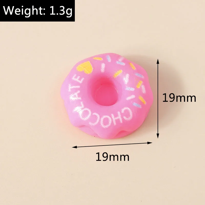 Leslie 15Pcs Mix Kawaii Sweet Resin Donuts Flatbacks Cabochon Embellishments Girls DIY Hair Accessories Nail Art Decoration