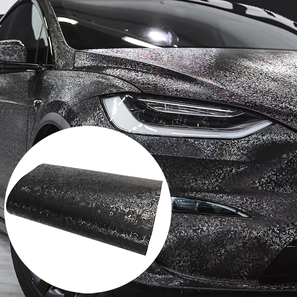 Car Film Covering Carbon Fiber Sticker Premium Black Cosmic Ghost Textured Automotive Vinyl Wrap Stickers Vinyl For Motorcycle