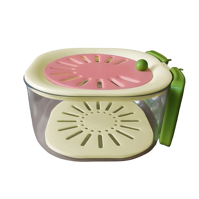 2-in-1 Double Layer Drain Basket With Foldable Handle Fruit Vegetable Washing Colander Multifunctional Kitchen Storage Basket Fo