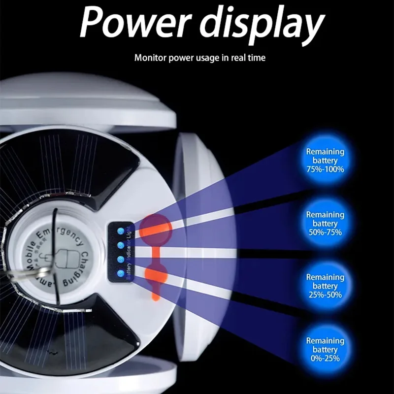 Solar Lamp Outdoor UFO SOS LED Emergency Camping Light Solar Power USB Charging Remote Control Lighting