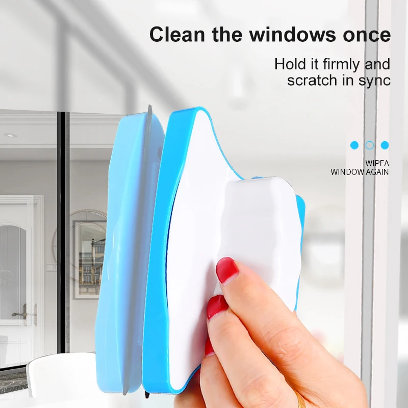 

NEW Strong Magnetic Window Cleaner Brush Double-Side Automatic Water Discharge Wiper Glass Window Brush Cleaning Household Tools