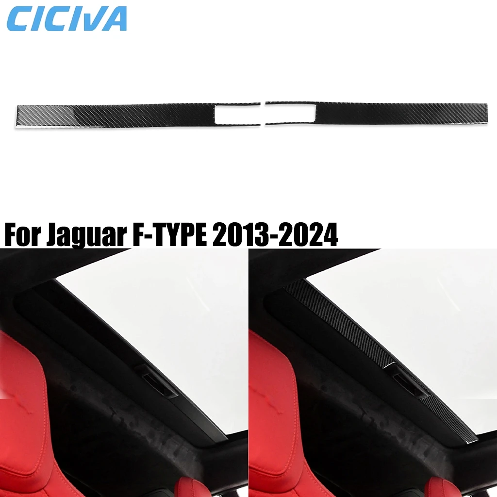 

For Jaguar F-TYPE 2013-2024 Carbon Fiber Sunroof Switch Handle Strip Interior Car Accessories Decorative Cover Sticker Auto Trim