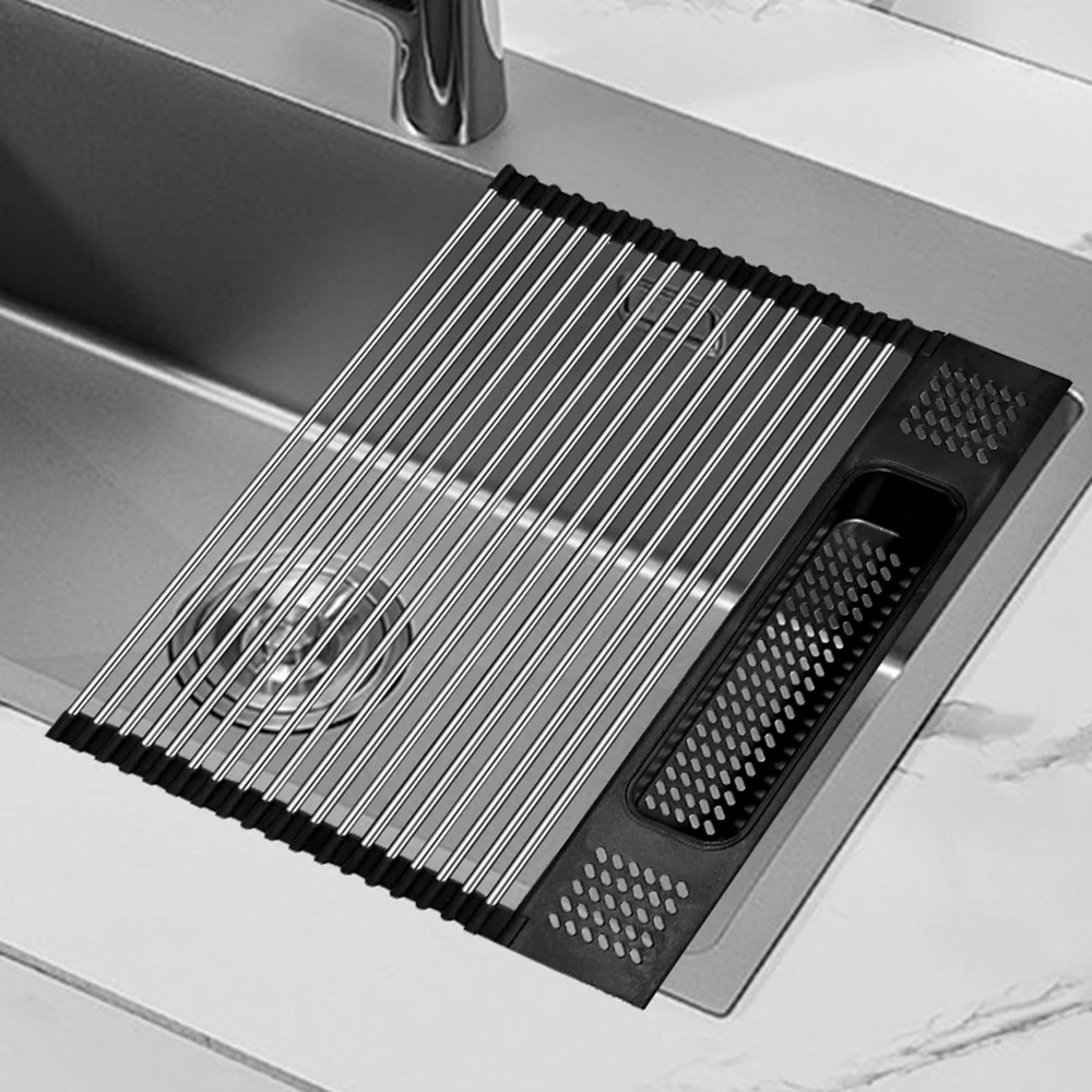 

Multi-functional stainless steel drain rack, Sink bowl dish filter rack, Home kitchen sink foldable bowl rack, Kitchen gadgets