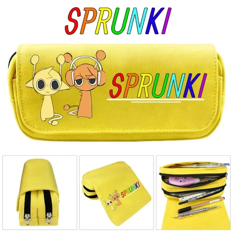 Sprunki Incredibox Boy Pencil Case Kindergarten Cartoon Pencil Bag Child Anime Printed Pen Case School Stationery Pencilcase