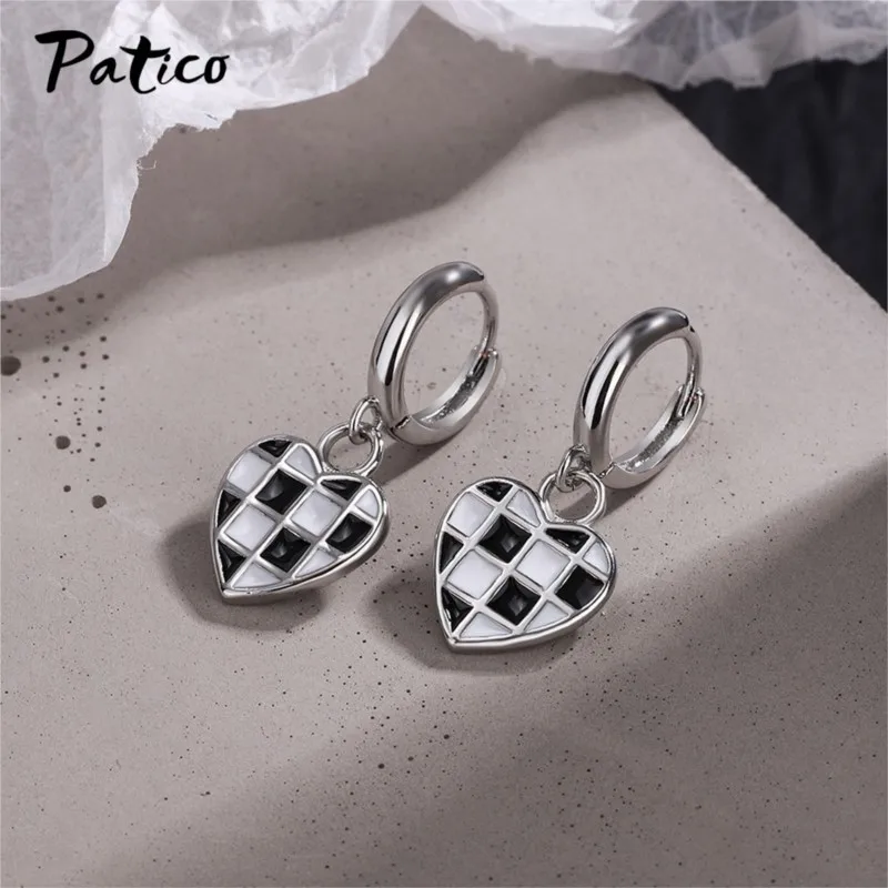 925 فضة خمر القلب بيان أقراط للنساء الفتيات الزفاف الرقص حفلة الأزياء والمجوهرات الاتجاه بالجملة