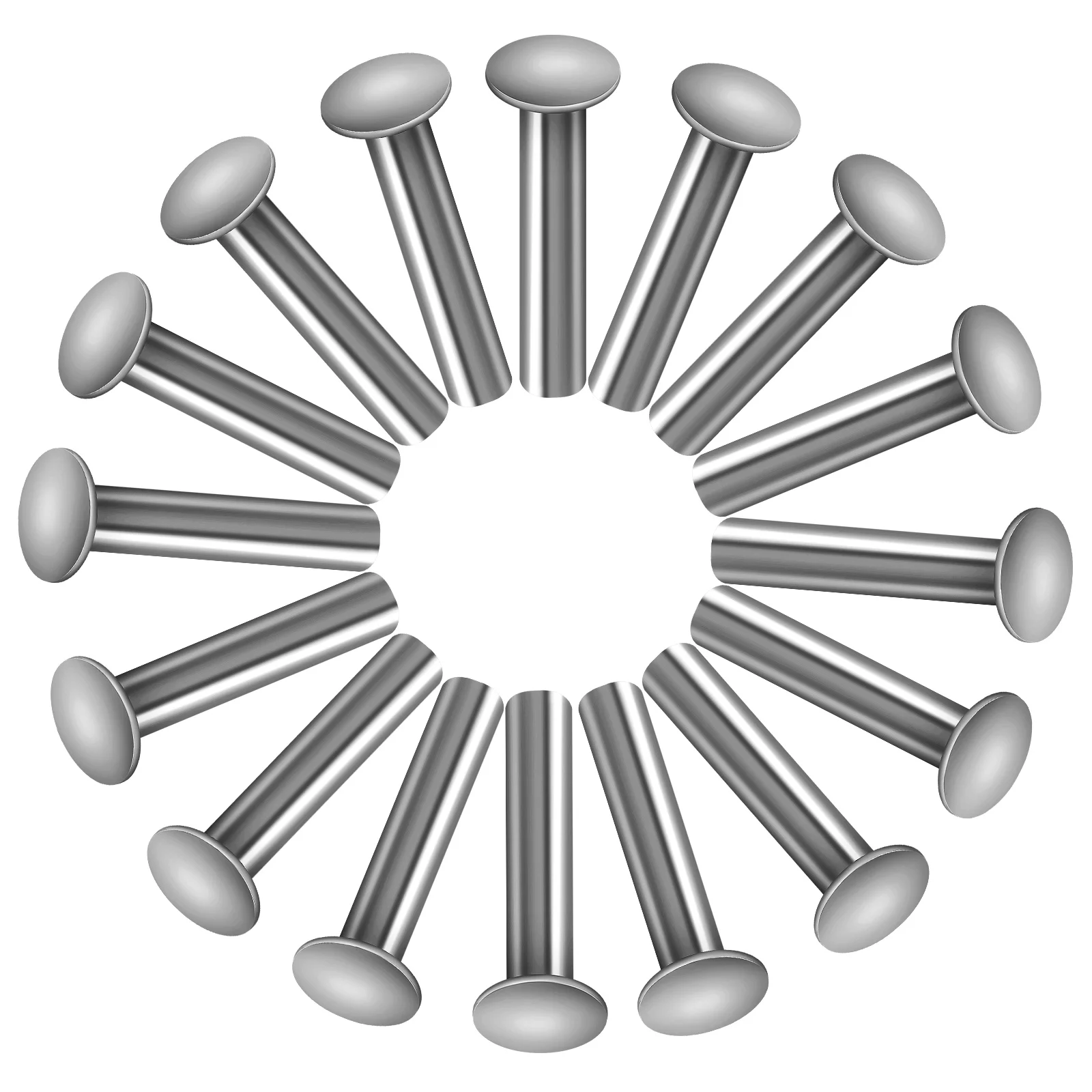 

200 Pcs Flat Single Cap Round Craft Head Metal Rivets Marine Boat Craft Rivet Set Single Cap Rivets Metal Studs