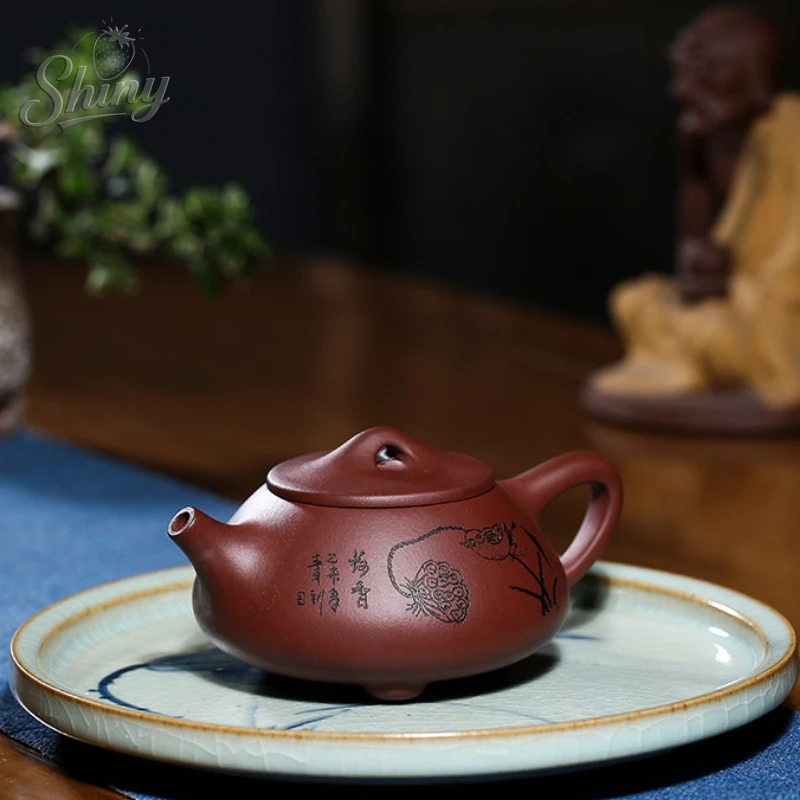 

Original Purple Clay Pot Shihou 199 Holes Teapot Gift Tea Set Kung Fu Tea Set Gifts