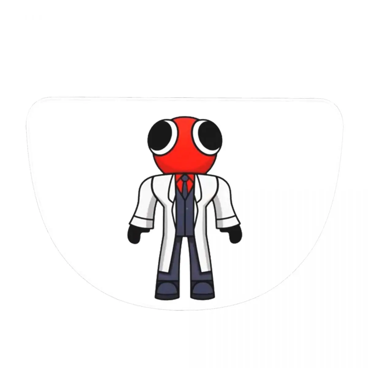 Red Scientist Rainbow Friend Soft Flannel Half Round Doormat Non Slip Bathroom Mat Absorbent Floor Carpet for Living Room
