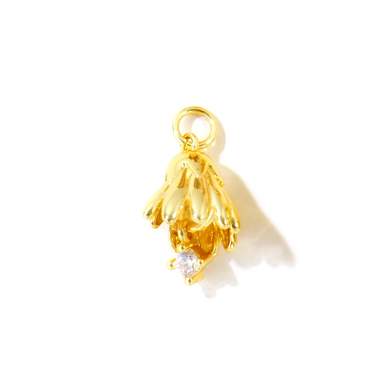 2 Stück Zirkonia-Geburtsmonatsblumen-Anhänger, 18K vergoldetes Messing, für DIY-Halsketten-Schmuckherstellung, Großhandel – Detail 4