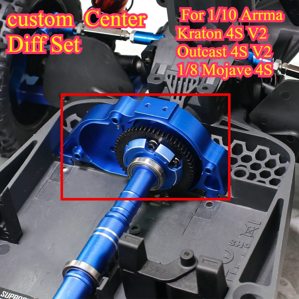 RC Car Upgrade Parts Center Differential 57T Gear Assembly for ARRMA 1/10 Kraton Outcast V2 1/8 Mojave 4S Custom Size Accessory
