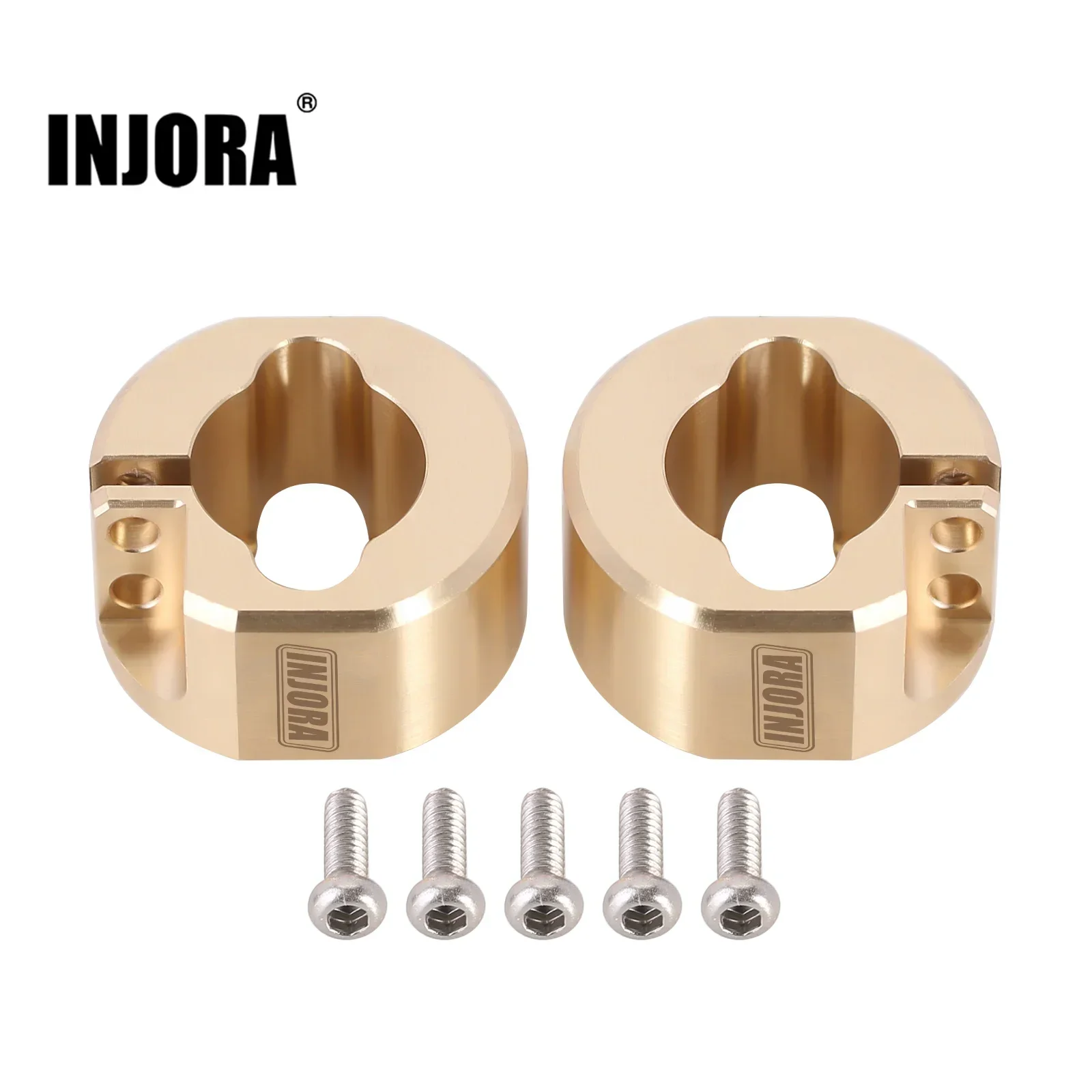 INJORA 14g/pcs Brass Rear Axle Counterweights for 1/18 RC Crawler TRX4M (4M-30)