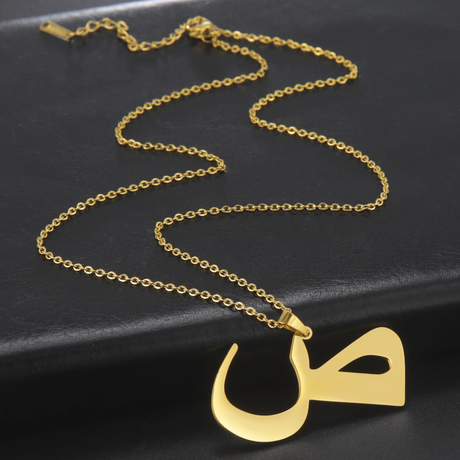 Cazador Gold Color 28 Arabic Letter Necklace for Women Stainless Steel Arab Alphabet Pendant Choker Necklaces Jewelry 2024 Trend
