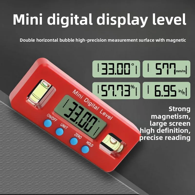 Level Digital Elektronik dengan Gelembung Level, Level Magnet Kuat, Inclinometer Digital, Penggaris Sudut, Alat Ukur