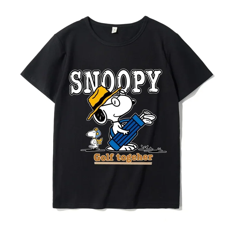 Snoopy Top Anime  Fashion Cartoon T-shirt Y2k T Shirt Short Sleeve Couple T-Shirt O Neck Top Summer Oversized Cotton Tee