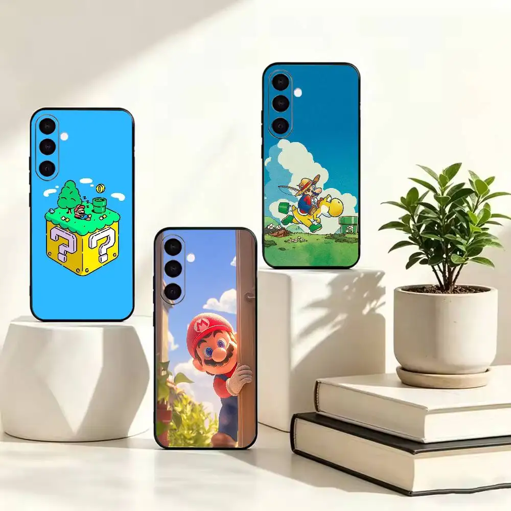 Anime Super M-MarioS Bros   Black Soft Silicone Phone Case for Samsung A73 A72 A53 A52 A32 A31 A22 A21 A20