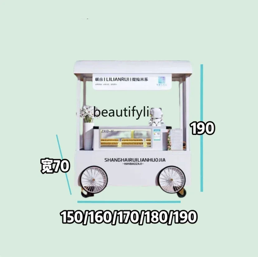 53cqyStall shopping mall display cabinet mobile retail float bread cart
