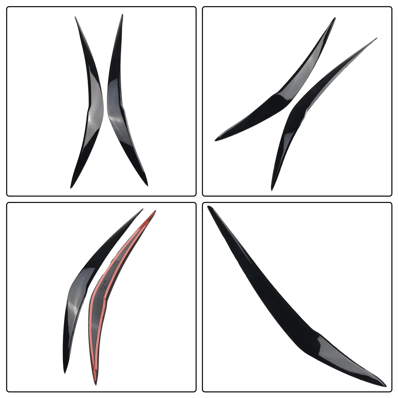 2 Pcs Car Headlight Cover Eyelid Gloss Black Eyebrow For BMW F20 LCI 2015-2019 Direct Replacements Head Light Eyelids