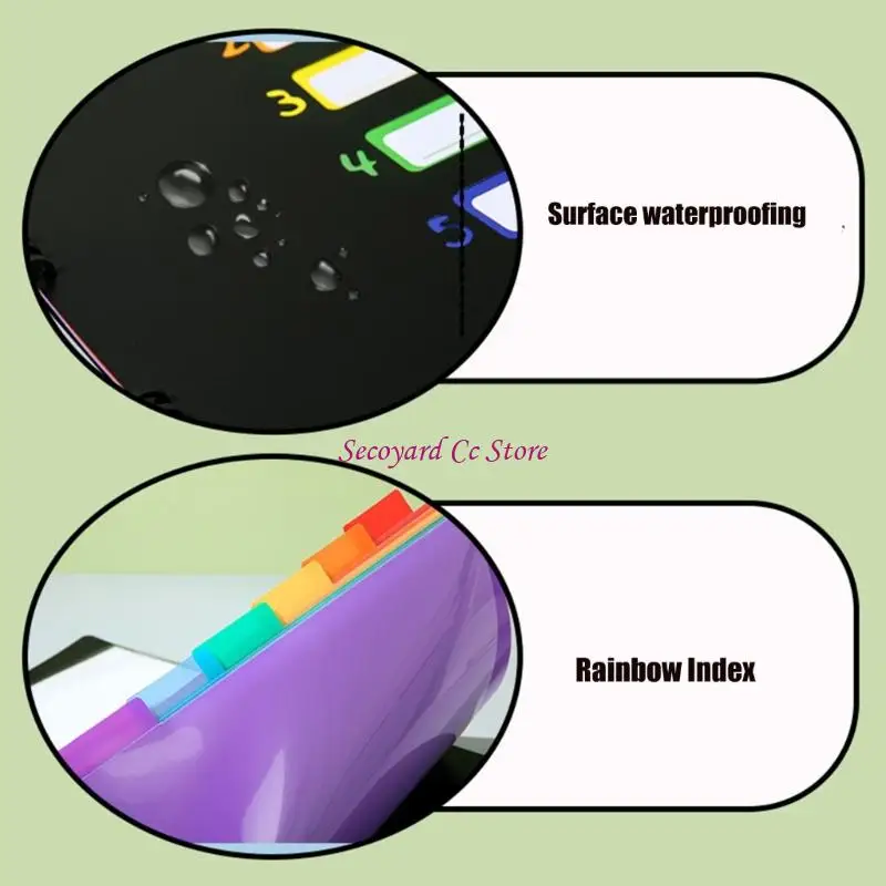 N3UC Thư mục có thể mở rộng 6 Túi mở rộng thư mục sắp xếp trình tổ chức tài liệu với kích thước thư của trang có thể tháo rời
