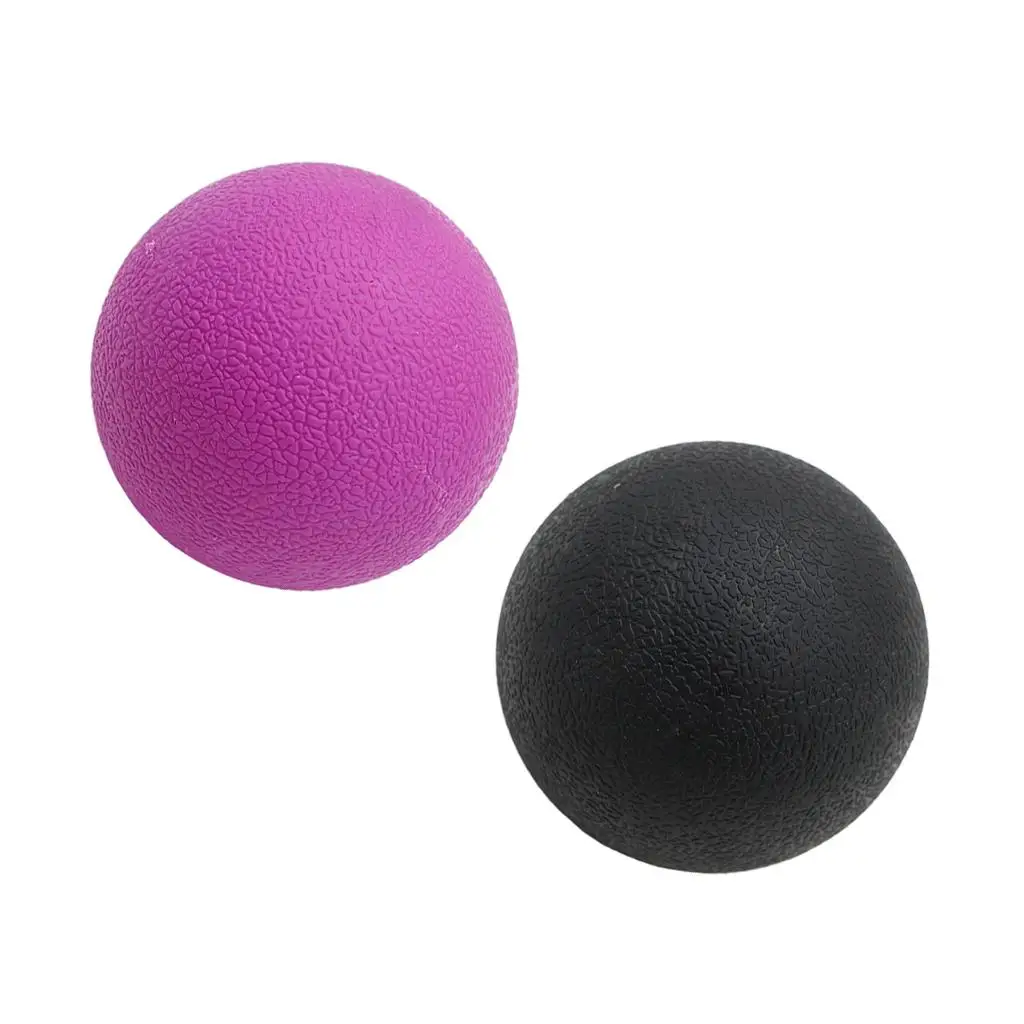 2xDeep Tissue Myofascial Massage Ball for Back Neck Black Purple