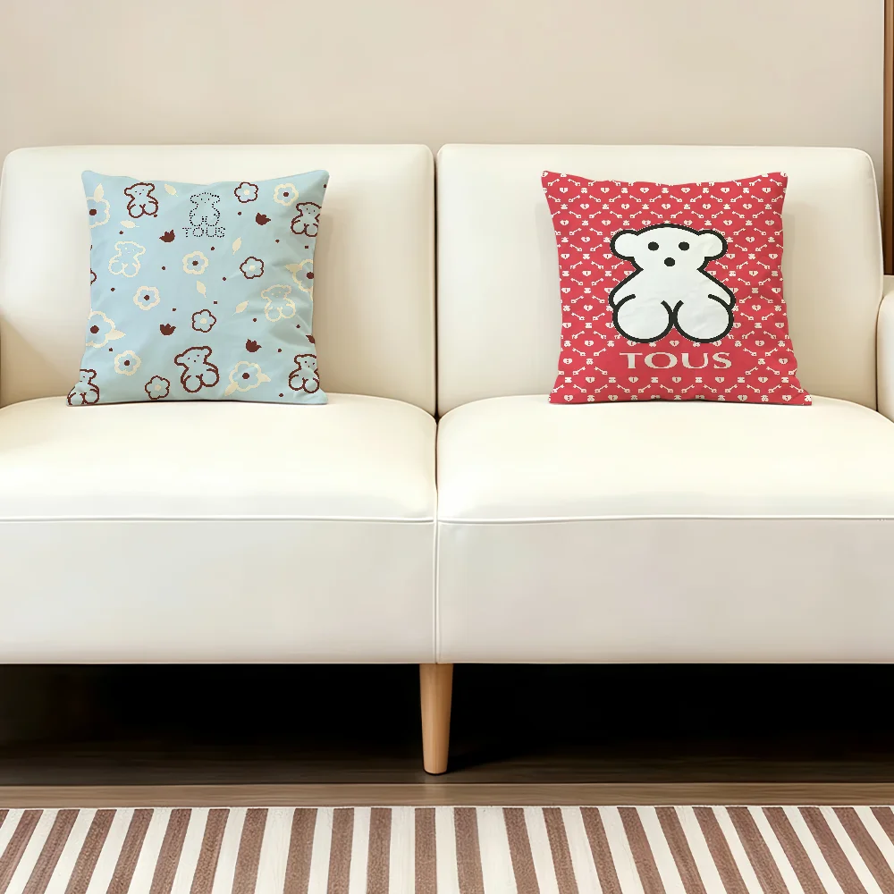 Fashion cushion cover Anti-dustmite Sofa Cushion Decorative Office Cover Lounge Area Indoor & Outdoor Use T-TOUS Bear