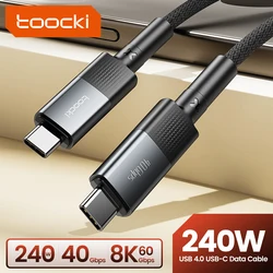 Toocki 240W USB4.0 USB C Data Cable Type C to Type C Fast Charging Cable for Maire For Poco Huawei Xiaomi Samsung USB C to USB C