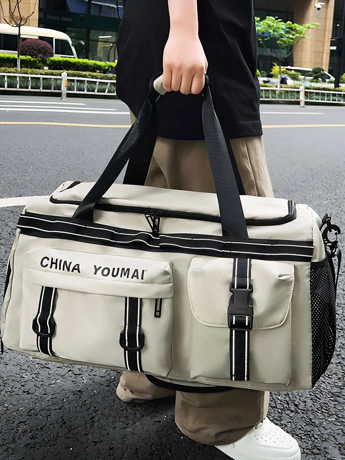 large-capacity-sports-fitness-bag-travel-business-trip-men's-bag-wet-and-dry-separation-hand-luggage-crossbody-storage-bag