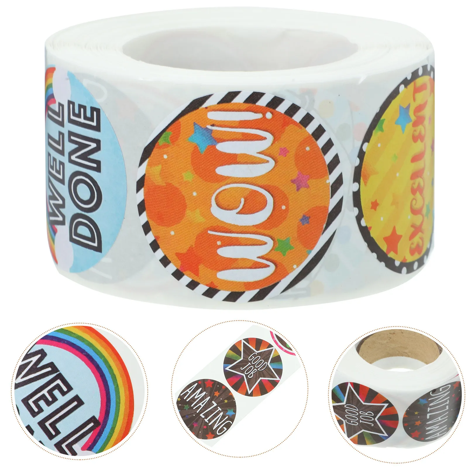 

1 Roll Adorable Round Reward Stickers for Kids Teachers School Motivational Encouragement Decor Positive Stickers Children