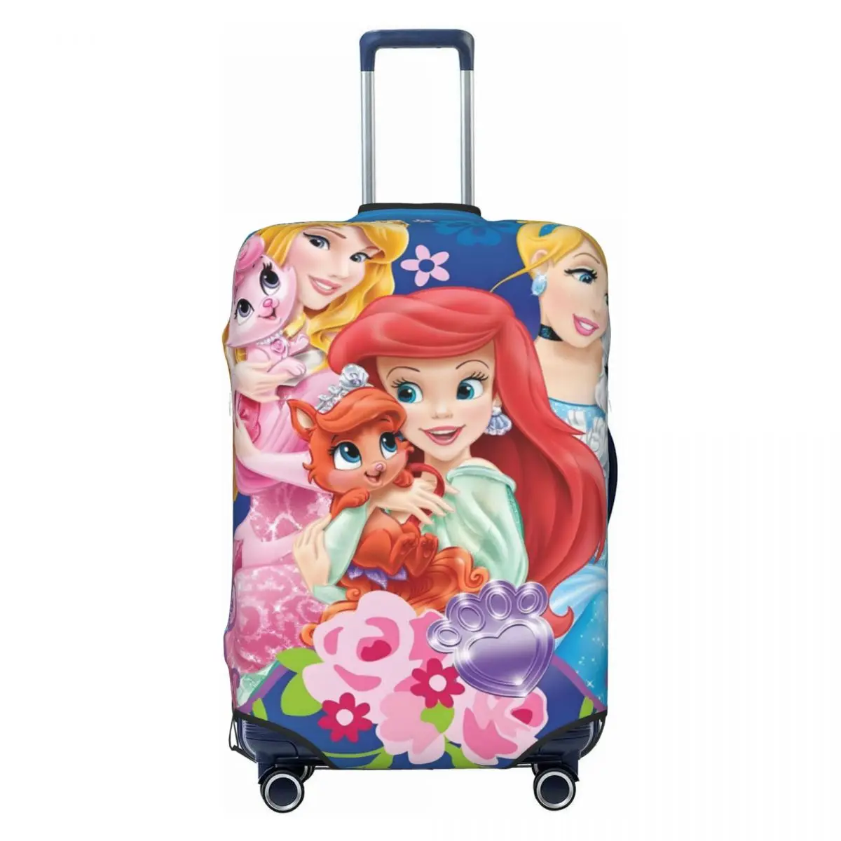 

Custom Adorable Princess Travel Luggage Cover Washable Classical Anime Cartoon Suitcase Cover Protector Fit 18-32 Inch