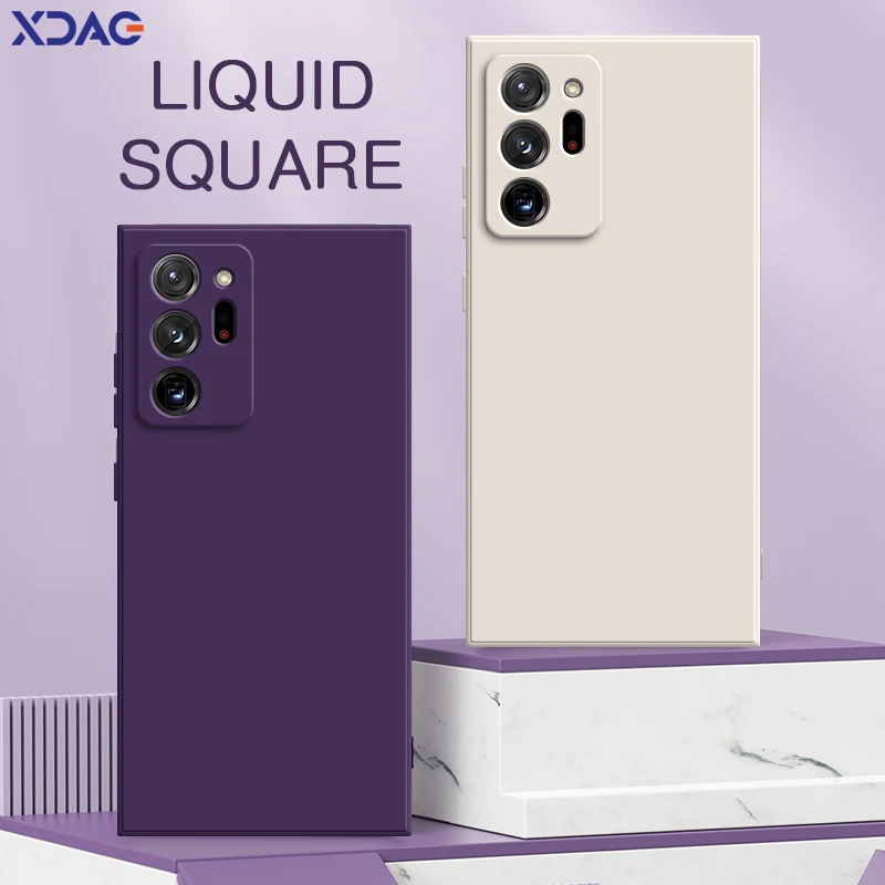 사각 액체 실리콘 모바일 커버, 삼성 갤럭시 노트 9 10 20 플러스 울트라 케이스, 노트 9 노트 10 노트 20, 렌즈 보호 기능