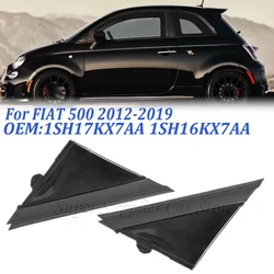 1/2PCS For FIAT 500 12-19 1SH17KX7AA 1SH16KX7AA Left Right Door Mirror Flag Cover Molding Gloss Black Car Accessories