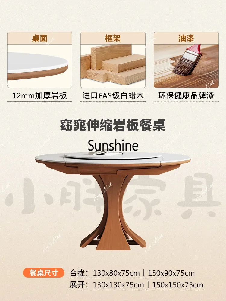 French medieval style telescopic dining table, solid wood dining table, square and round folding table  FT