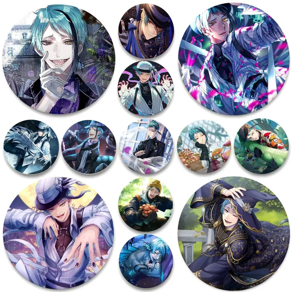 Anime Twist Wonderland Jade Leech Badges Round Badge Tinplate Coin Brooch Clothing Backpack Accessories Lapel Pin