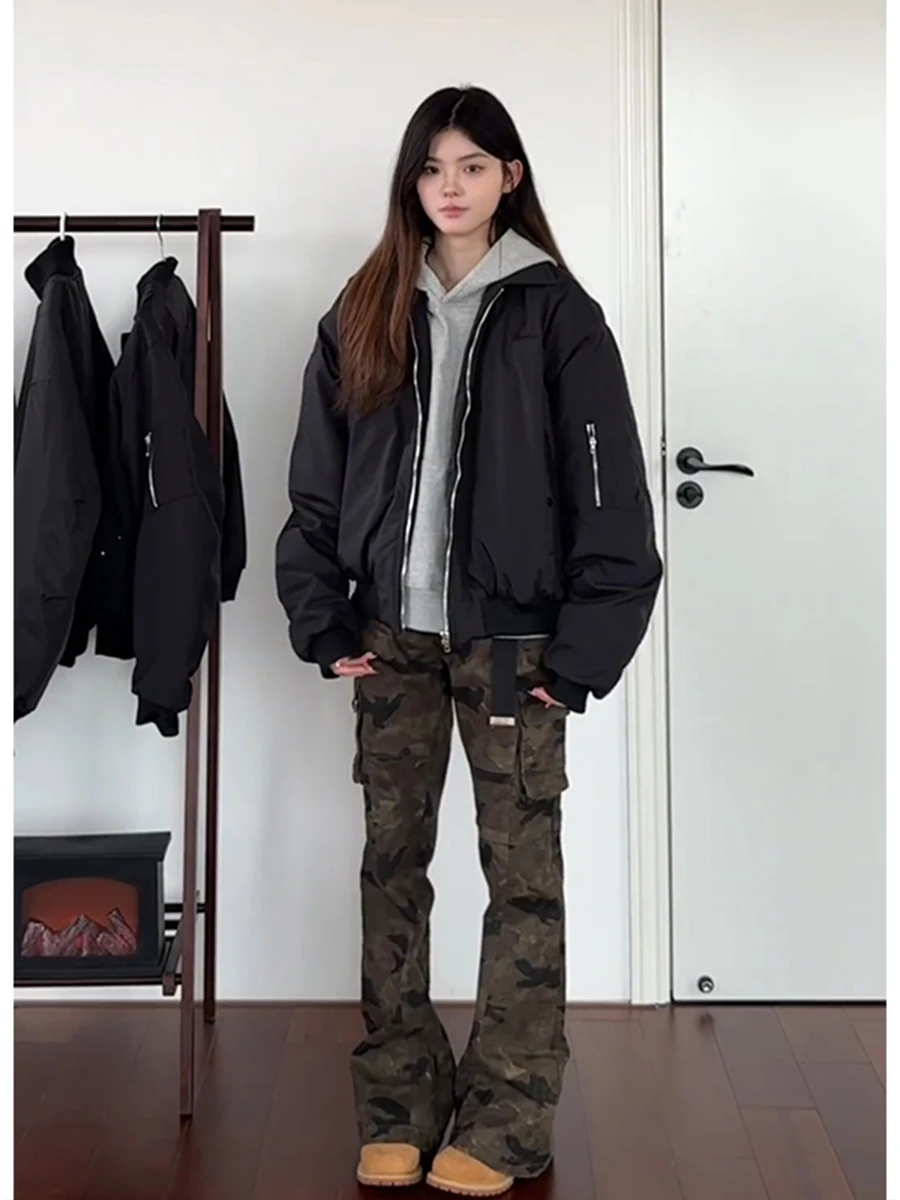 

American High Street Camouflage Work Pants Men's Autumn Winter Multi ket Cool Straight Leg Long Pants Couple Loggers