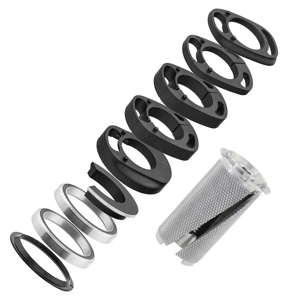 Road Bike Headset & Expander Aluminum Alloy 1-1/8 Inch Bicycle Parts Compressor Internal Cable Silver/Black High Quality