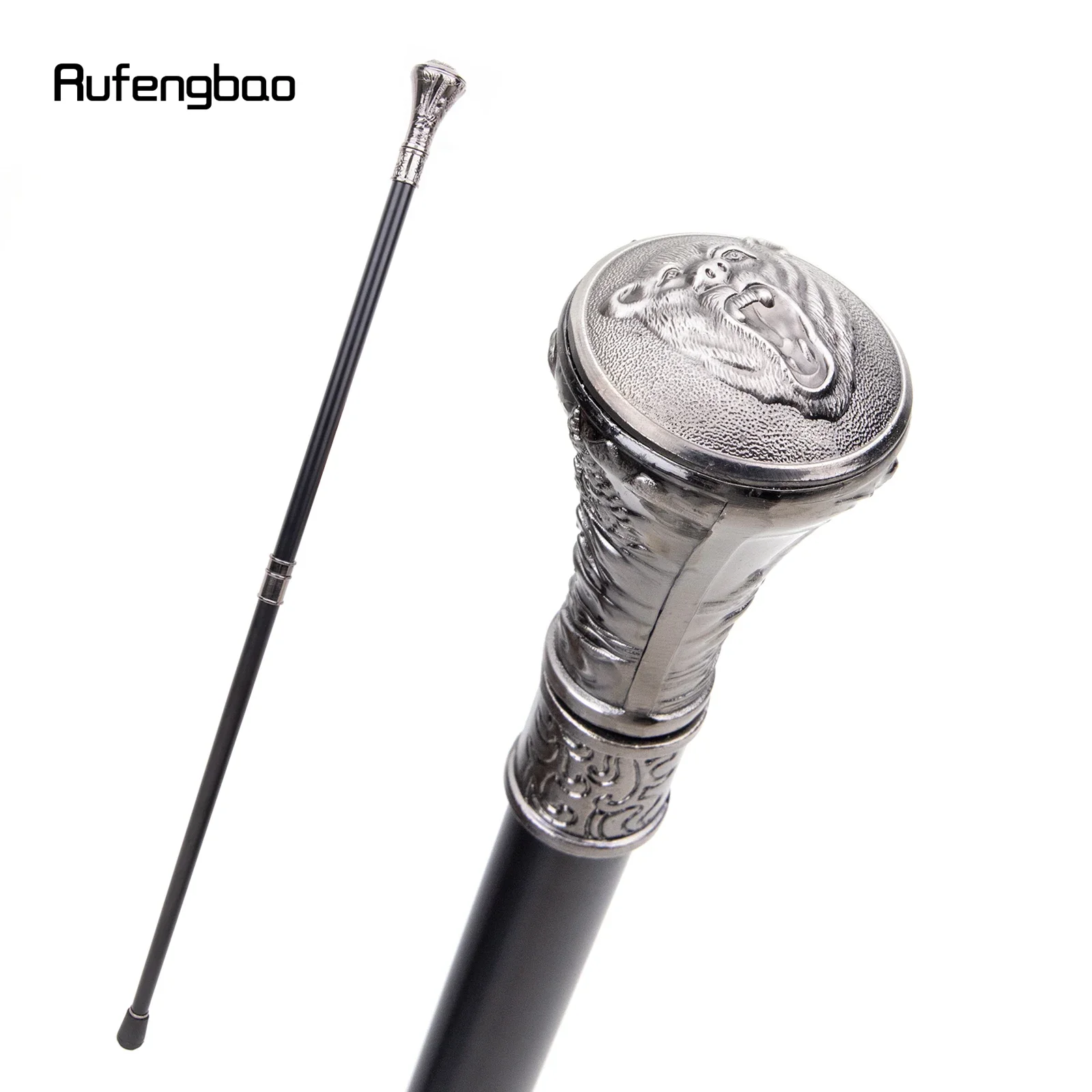 Roaring Bear Head Totem Relief Walking Cane Fashion Walking Stick Gentleman Crosier Knob Walking Stick 93cm